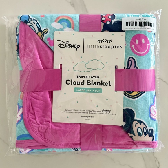 NEW Little Sleepies Mickey Mouse Clubhouse Pink Cloud Blanket - Picture 1 of 2